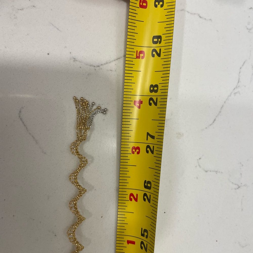 14 K Gold 2-tone open necklace - Picture 3 of 7